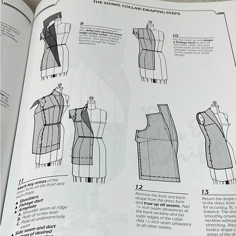 1994 The Art of Fashion Draping Connie Amaden-Crawford HB 5th Printing VTG